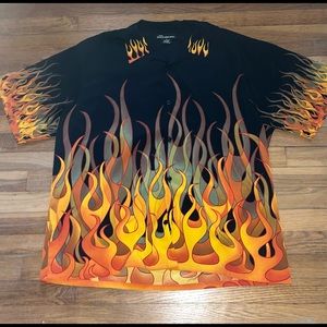 no boundaries flame button up